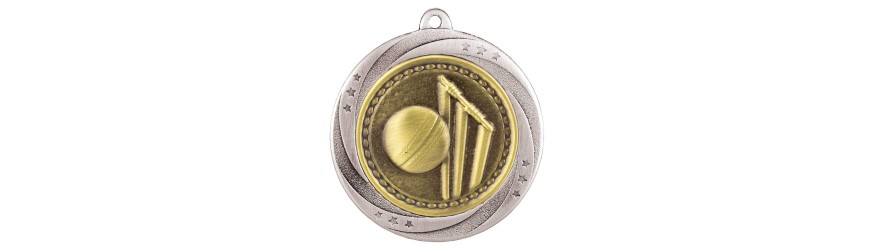  CRICKET SUPERSTAR MEDAL 60MM - GOLD, SILVER & BRONZE